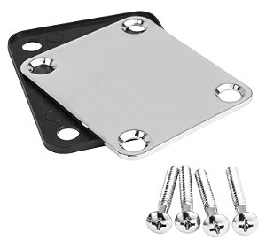 Neck Plate e borracha braço guitarra cromado reta 51X64 CR