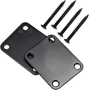 Neck Plate e borracha braço guitarra Preta reta 51X64 BK