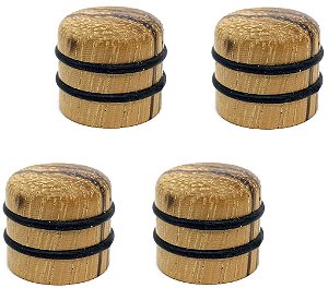 KIT4 Knob Madeira Zebra Wood Volume tone DOME guitarra baixo