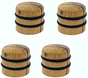 KIT4 Knob Madeira Zebra Wood Volume tone DOME guitarra baixo