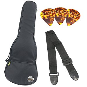 Kit MXP Capa guitarra infantil + correia alça + 3 palhetas