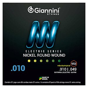 Encordoamento guitarra 010 GIANNINI mizinha Extra GEEGSTH10