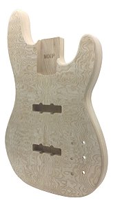 Corpo baixo Jazz Bass 5 cordas ASH burl top sem Pintura MXP