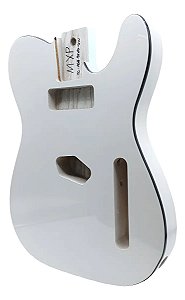 Corpo MXP guitarra telecaster em ASH cor branca com friso BK