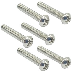 6 Parafuso Niquel Captador SINGLE Guitarra Strat 3,5X20 MXP