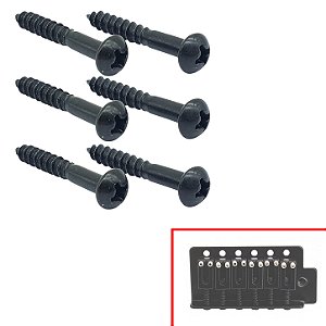 6 Parafuso PRETO de Fixar PONTE guitarra Strato 3,5X25 MXP