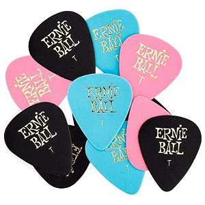 12 Palhetas Ernie Ball Fina 0,46 Mm Sortidas P09176
