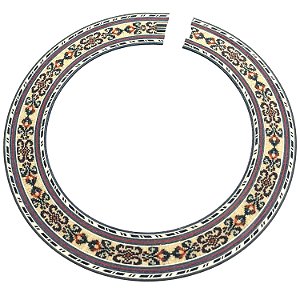 Roseta FLORAL mosaico grande 92MM em madeira para violão