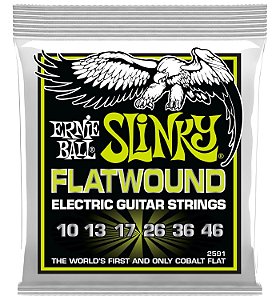 Encordoamento ERNIE BALL guitarra 010 FLATWOUND P02591 Lisa