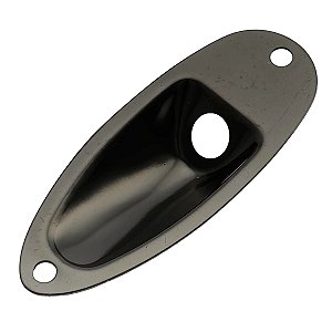 Jack Plate Canoa para guitarra Strato preto Dolphin