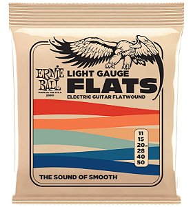 Encordoamento ERNIE BALL guitarra 011 FLATWOUND P02580 Lisa