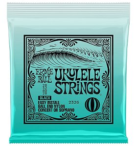 Encordoamento ERNIE BALL Ukulele Concert /Soprano BLACK 2326