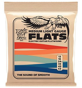Encordoamento ERNIE BALL guitarra 012 FLATWOUND P02582 Lisa