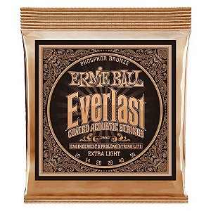Encordoamento ERNIE BALL Violão Aço 010 EVERLAST COATED 2550