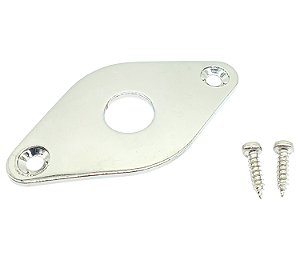 Jack plate canoa LOSANGO RETO para guitarra Cromada DOLPHIN