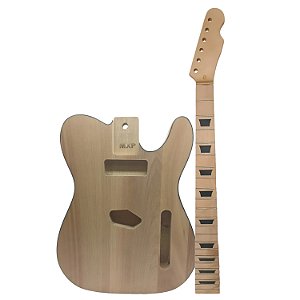Kit MXP braço MAPLE corpo guitarra TL ASH em Verniz Natural