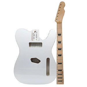 Kit MXP braço MAPLE e corpo guitarra TL ASH Branca