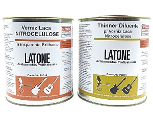 KIT Verniz Laca Nitro Brilho +Thinner Diluente Madeira 900ml