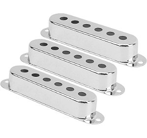 Kit com 3 Capa Captador Single G352 CROMADA guitarra Strato