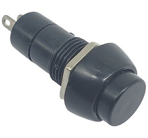 Chave botao kill switch push pulso preto 12mm guitarra
