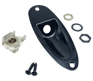 Jack Plate Canoa guitarra Strato PRETO parafuso MXP ST100BK