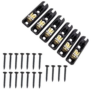 Ponte baixo 6 cordas preta monorail saddle brass