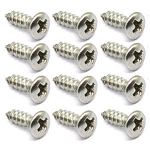 12 Parafusos p Jack Plate Tampo guitarra Cromado MXP 2995OVL