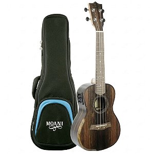Ukulele concert eletrico moani 23 ebony profissional com bag