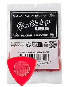 24 Palheta Guitarra TRI STUBBY 1,5 mm DUNLOPR 473R vermelha