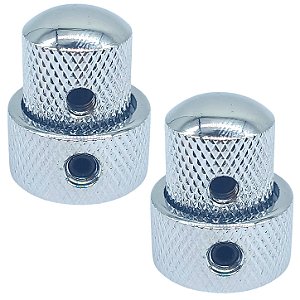 2 Knob Duplo Fino Metal CONCENTRICO LONGO Cromado DOLPHIN