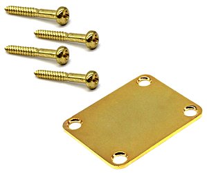 Neck Plate junção braço + 4 Parafuso guitarra baixo Dourado