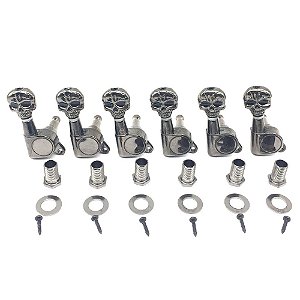 Tarraxa Guitarra 6 Linha Caveira SKULL J07SKL BK Spirit KOREA