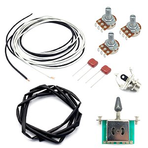 KIT ELETRICA strato MXP 3 pot 250k chave BK fio jack