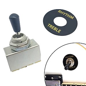 Kit Chave 3 Posição Les Paul Guitarra TW040 Preto + Escudo