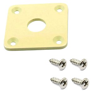 Jack Plate Quadrado Plástico Guitarra PLJC-IV + Parafuso
