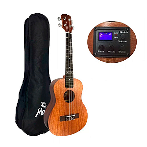 Ukulele Malibu tenor eletrico sapele natural 26SE com capa