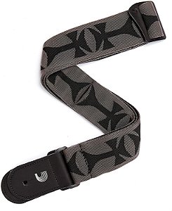 Correia guitarra Planet Waves tecido 50F03 Cruz ponta couro