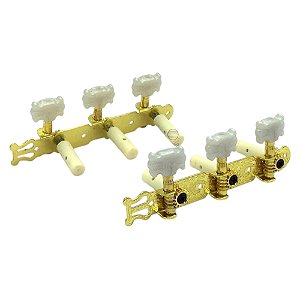 Tarraxa Violão Classico Nylon Pino Grosso Dourado completo