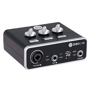 Interface USB 2x2 entrada microfone linha phantom power ZERO 48