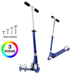 Patinete Três Rodas Infantil DM Radical Azul DMR4455