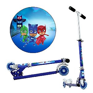 Patinete Disney PJ Masks 3 Rodas Infantil Azul de Alumínio