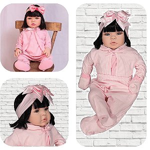 Boneca Bebê Reborn Princesa Larinha Loira Roupa Creme 53cm - Chic Outlet -  Economize com estilo!