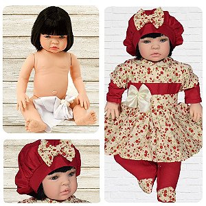 Boneca Bebe Reborn Yasmin Encanto Floral Rosa Cegonha Reborn Dolls Mais 24  Acessórios 48cm - Chic Outlet - Economize com estilo!