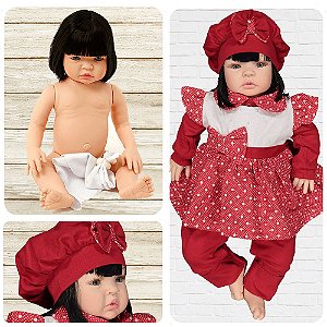 Boneca Bebe Reborn Balone Vermelho Luxo Cegonha Reborn Dolls