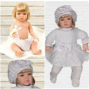 Bebê Reborn  De Luxo LoiraNara Branco Cegonha Dolls