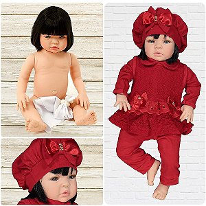 Boneca Bebe Reborn Lais Vermelha De Silicone Cegonha Dolls