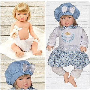 Boneca Reborn Manuela Azul De Silicone Cegonha Dolls