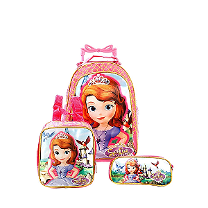 Kit Mochila Escolar Infantil Princesinha Sofia Disney Com Ro