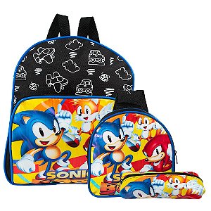 Kit Sonic Mochila Infantil Pequena Runner Filme De Costa