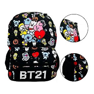 Mochila Escolar Infantil BTS Kpop BT21 Grande Costas